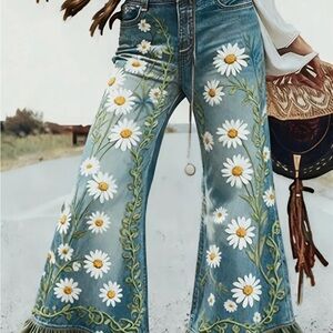 Daisies pants with boots leg flares